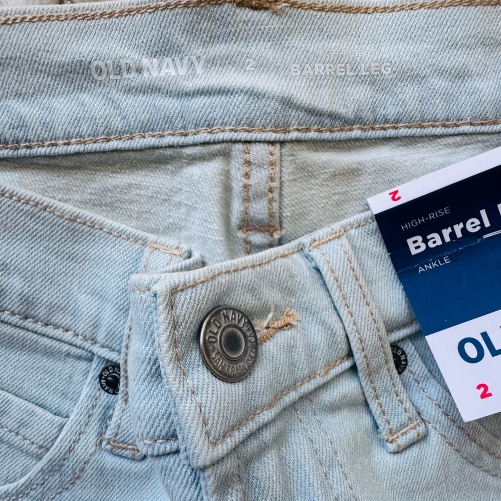 NWT Old Navy Barrel Jeans high rise ankle length sz 2 - Picture 8 of 10